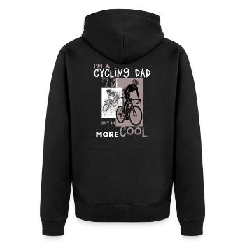 Radfahren Papa Radfahren T-Shirt Geschenk - Unisex Premium Bio Zip Hoodie - Schwarz - Hinten - Nico (187cm)