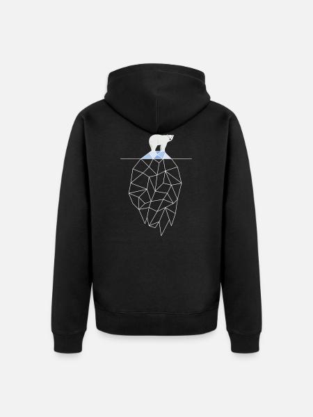 Polar bear on - Unisex Premium Organic Zip Hoodie - black
