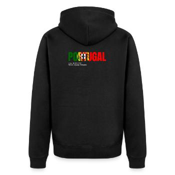 Portugal Portugiesisch - Unisex Premium Bio Zip Hoodie - Schwarz - Hinten - Nico (187cm)