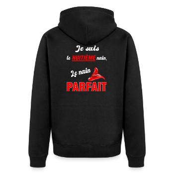 je suis le nain parfait - drôle humour cadeau - Veste à capuche bio Premium Unisexe - noir - Dos - Nico (187cm)