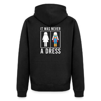Ce n'était jamais une robe Toilette Kleid WC Schild - Veste à capuche bio Premium Unisexe - noir - Dos - Nico (187cm)