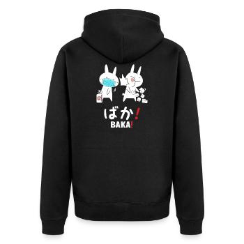 Baka Anime, Baka mang, Funny Japanese Baka Rabbit - Veste à capuche bio Premium Unisexe - noir - Dos - Nico (187cm)