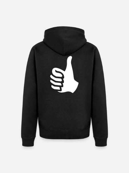 Thumbs up - Unisex Premium Organic Zip Hoodie - black