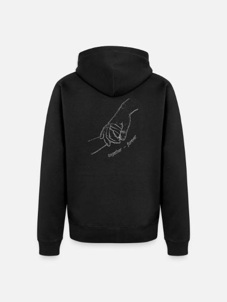 Daddy child hold hands - Unisex Premium Organic Zip Hoodie - 