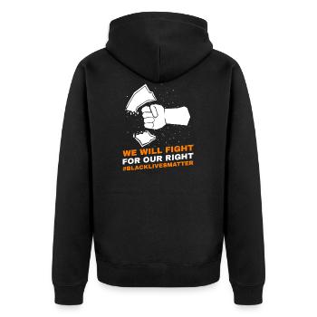 NOUS LUTTERONS POUR NOTRE DROIT #BlackLivesMatter - Veste à capuche bio Premium Unisexe - noir - Dos - Nico (187cm)
