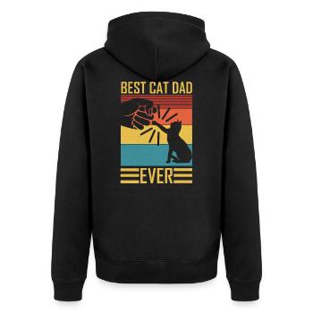 Katzenpapa Best cat dad ever rétro motif de chat - Veste à capuche bio Premium Unisexe - noir - Dos - Nico (187cm)