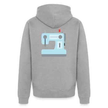 machine à coudre - Veste à capuche bio Premium Unisexe - gris chiné - Dos - Nico (187cm)