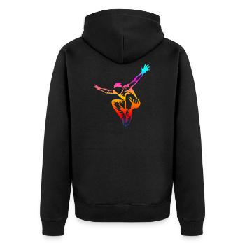 Parkour - Unisex Premium Organic Zip Hoodie - black - Back - Nico (187cm)
