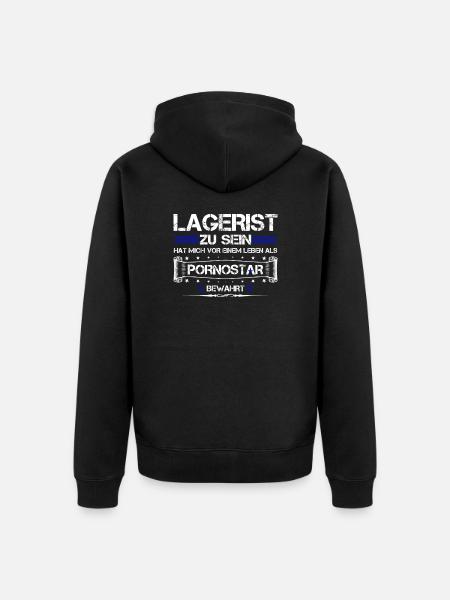 LAGERIST ZU SEIN... - Unisex Premium Bio Zip Hoodie - Schwarz