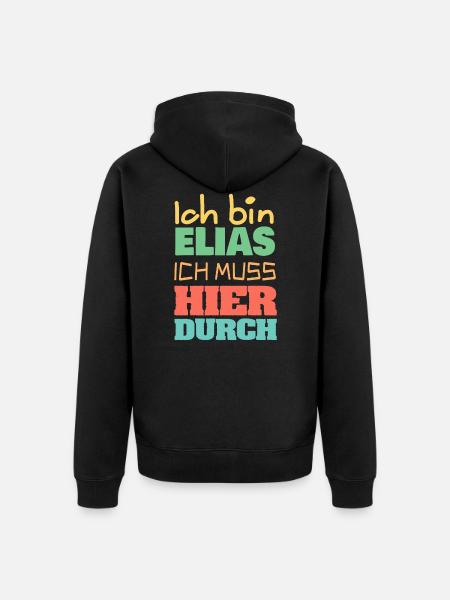 Elias - Unisex Premium Bio Zip Hoodie - Schwarz