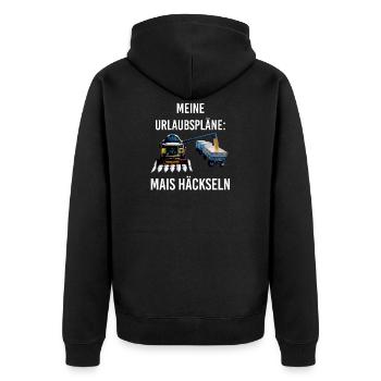 Urlaubspläne Drescher Fahren Maiskolben - Unisex Premium Bio Zip Hoodie - Schwarz - Hinten - Nico (187cm)