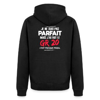 Gr 20 cadeau drôle randonneur randonnée corse - Veste à capuche bio Premium Unisexe - noir - Dos - Nico (187cm)