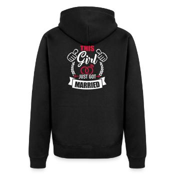 mariage - Veste à capuche bio Premium Unisexe - noir - Dos - Nico (187cm)