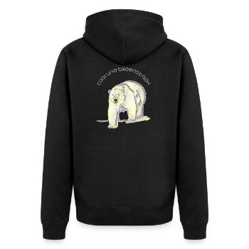 cool, strong as a bear, polar bear - Unisex Premium Organic Zip Hoodie - black - Back - Nico (187cm)