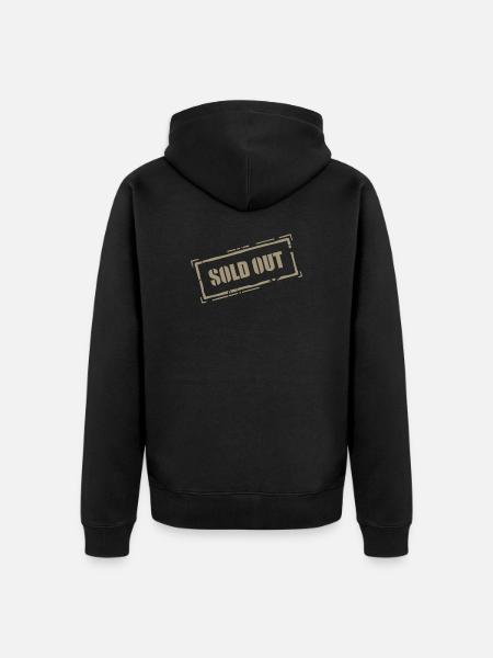 Sold Out Stamp (Beige) - Unisex Premium Organic Zip Hoodie - black