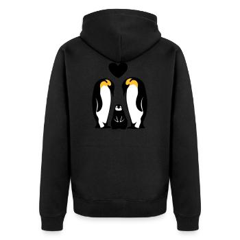 Famille Famille Famille Pingouin Famille Pingouins - Veste à capuche bio Premium Unisexe - noir - Dos - Nico (187cm)