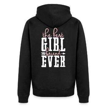 Girlfriend Girlfriend Couple - Unisex Premium Organic Zip Hoodie - black - Back - Nico (187cm)