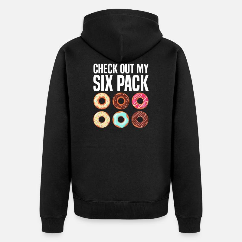 Sixpack Donut - Unisex Premium Bio Zip Hoodie - Schwarz