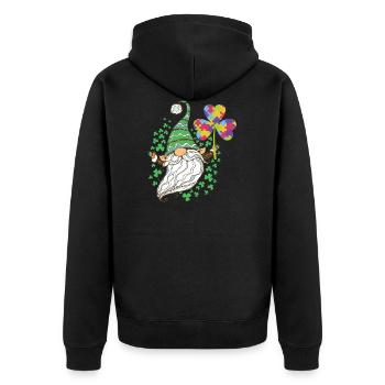 Autism Awareness Gnomes Shamro... Autism Awareness - Unisex Premium Bio Zip Hoodie - Schwarz - Hinten - Nico (187cm)