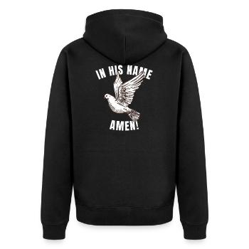 Christian belief god dove - Unisex Premium Organic Zip Hoodie - black - Back - Nico (187cm)