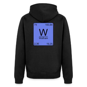 Wolfram, Periodensystem, Chemie, Physik, Element, - Unisex Premium Bio Zip Hoodie - Schwarz - Hinten - Nico (187cm)
