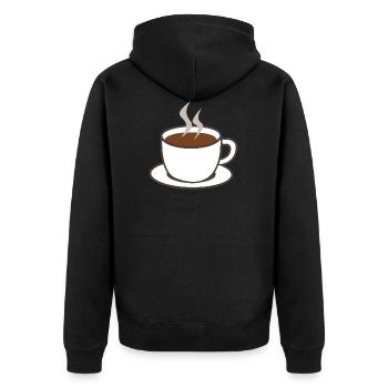 Coffee cup coffee cup coffee pot - Unisex Premium Organic Zip Hoodie - black - Back - Nico (187cm)