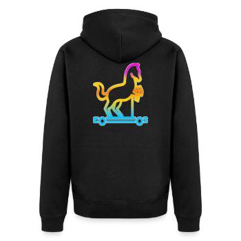 Trojan horse - Unisex Premium Organic Zip Hoodie - black - Back - Nico (187cm)