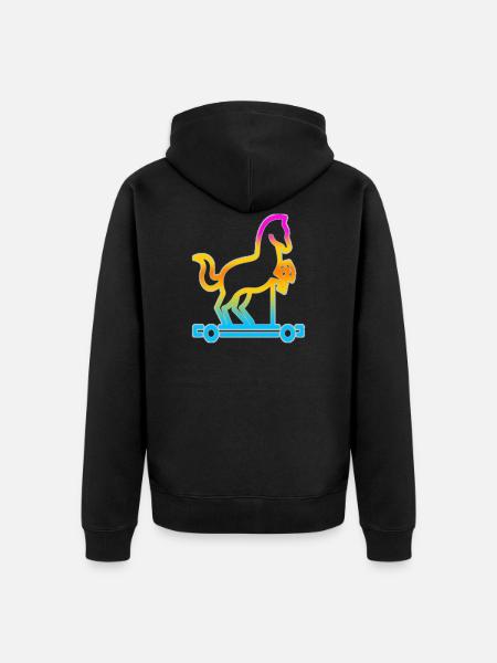 Trojanisches Pferd - Unisex Premium Bio Zip Hoodie - Schwarz