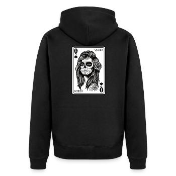 King And Queen Skull - 1/2 Card Hearts Flush - Veste à capuche bio Premium Unisexe - noir - Dos - Nico (187cm)