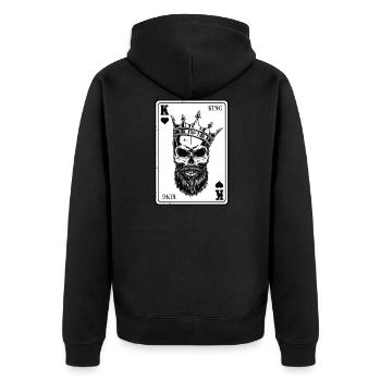 King And Queen Skull - 2/2 Card Hearts Flush - Veste à capuche bio Premium Unisexe - noir - Dos - Nico (187cm)
