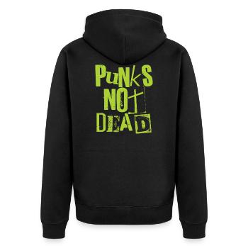 Punks Not Dead - Vintage Grunge - Punk Is Not Dead - Unisex Premium Organic Zip Hoodie - black - Back - Nico (187cm)