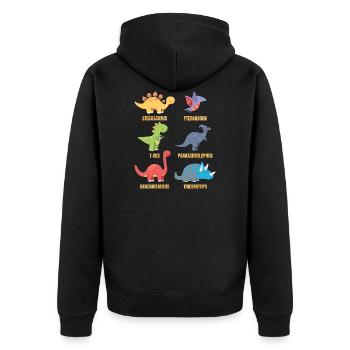 Types Of Dinosaurs Dino Identification - Cute - Unisex Premium Organic Zip Hoodie - black - Back - Nico (187cm)