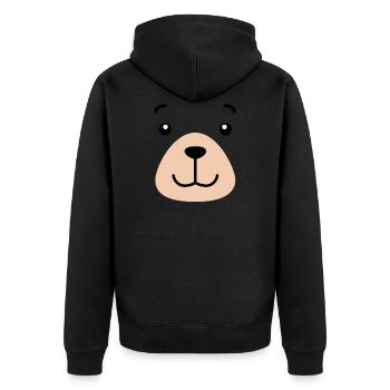 Bear Face - Unisex Premium Organic Zip Hoodie - black - Back - Nico (187cm)