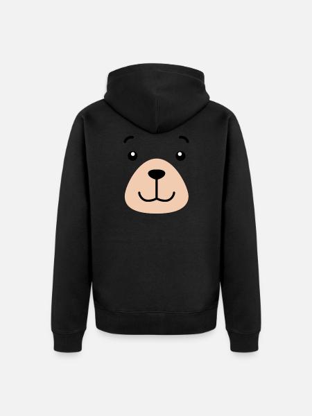 Bear Face - Unisex Premium Organic Zip Hoodie - black