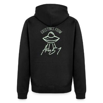 Alien Ufo - Unisex Premium Organic Zip Hoodie - black - Back - Nico (187cm)