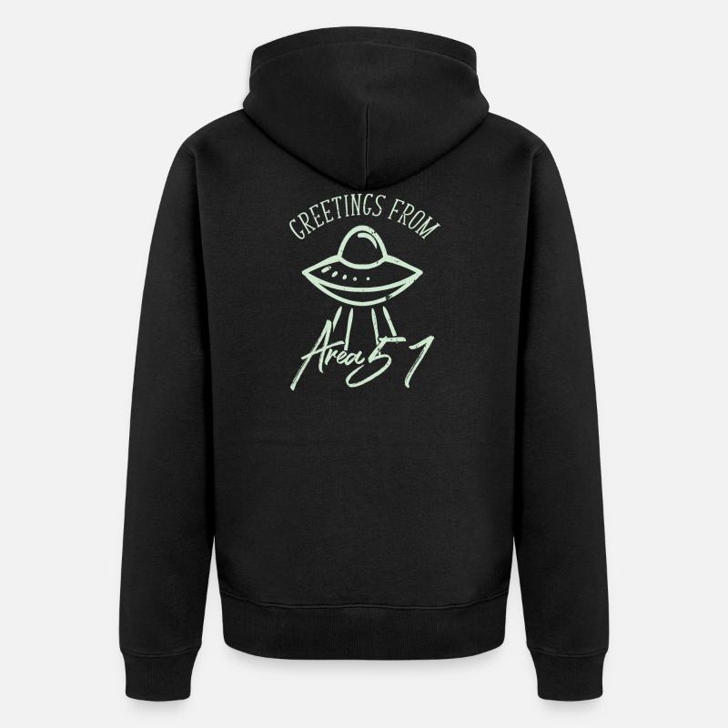 Alien Ufo - Veste à capuche bio Premium Unisexe - noir