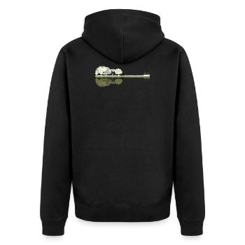Nature Guitar - Unisex Premium Organic Zip Hoodie - black - Back - Nico (187cm)