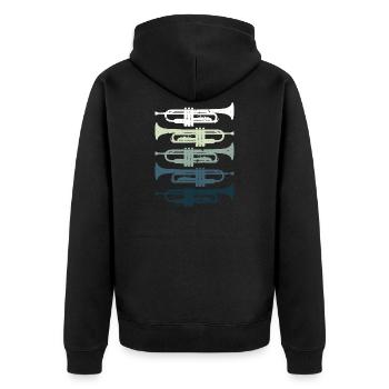 Trumpet Retro Jazz - Veste à capuche bio Premium Unisexe - noir - Dos - Nico (187cm)