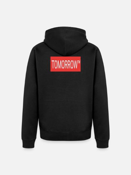 TOMORROW - Unisex Premium Organic Zip Hoodie - black