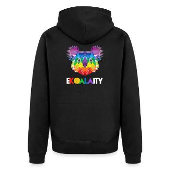 Koala Rainbow Flag Gay Pride - Unisex Premium Bio Zip Hoodie - Schwarz - Hinten - Nico (187cm)