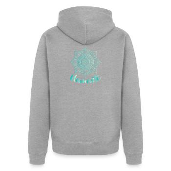 Namaste - Lotus Flower - Spiritual Yoga Om - Veste à capuche bio Premium Unisexe - gris chiné - Dos - Nico (187cm)