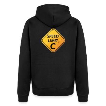 Speed Limit C Speed of Light Funny Science - Unisex Premium Organic Zip Hoodie - black - Back - Nico (187cm)