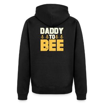 Mens Daddy To Bee New Dad Gifts Best Dad - Unisex Premium Bio Zip Hoodie - Schwarz - Hinten - Nico (187cm)