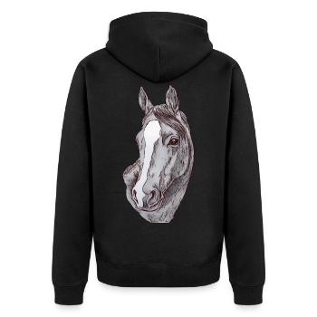 Cheval motif animal motif animal animal - Veste à capuche bio Premium Unisexe - noir - Dos - Nico (187cm)