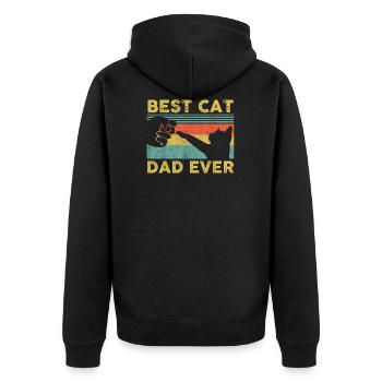 Chat Cat Dad Retro Faust - Veste à capuche bio Premium Unisexe - noir - Dos - Nico (187cm)