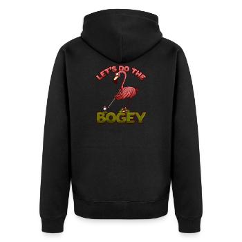Golf - Flamingo Funny - 18th Hole - Unisex Premium Organic Zip Hoodie - black - Back - Nico (187cm)