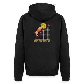 Bitcoin - Bull Going Up - NYSE - Unisex Premium Organic Zip Hoodie - black - Back - Nico (187cm)