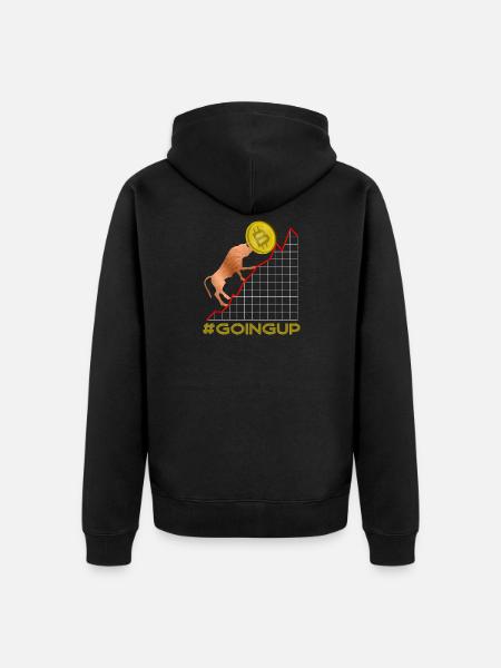 Bitcoin - Bull Going Up - NYSE - Unisex Premium Organic Zip Hoodie - black