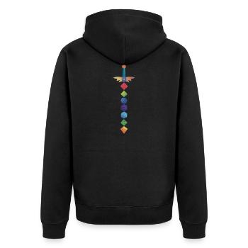 Polyhedral Dice Sword Fantasy Role-Playing Game - Veste à capuche bio Premium Unisexe - noir - Dos - Nico (187cm)