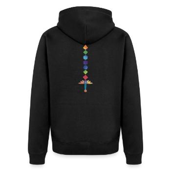 Polyhedral Dice Sword Fantasy Role-Playing Game - Veste à capuche bio Premium Unisexe - noir - Dos - Nico (187cm)